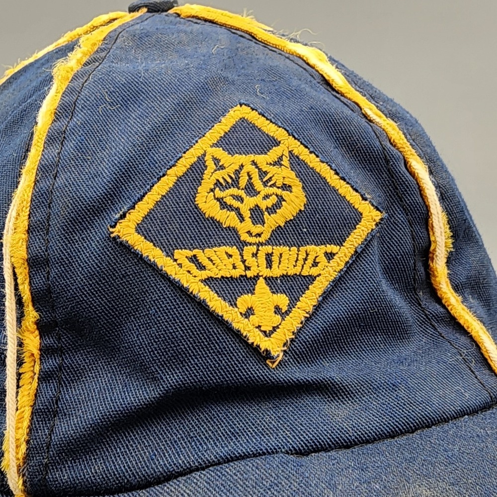Vintage BSA Boy Cub Scout Beanie Hat Broken Brim FLAWS - Picture 2 of 10